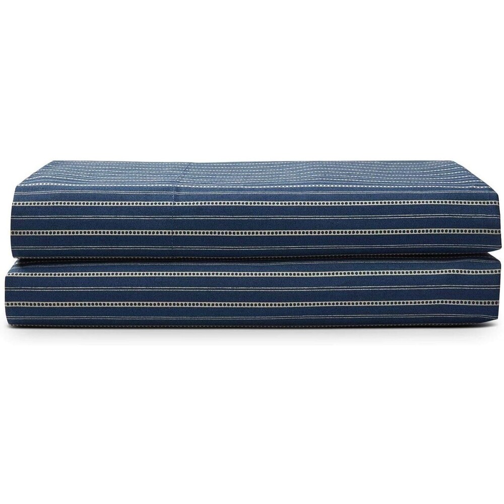 Ralph Lauren Rue Vaneau Bedding Collection Wendell Stripe Flat Sheet - Navy King